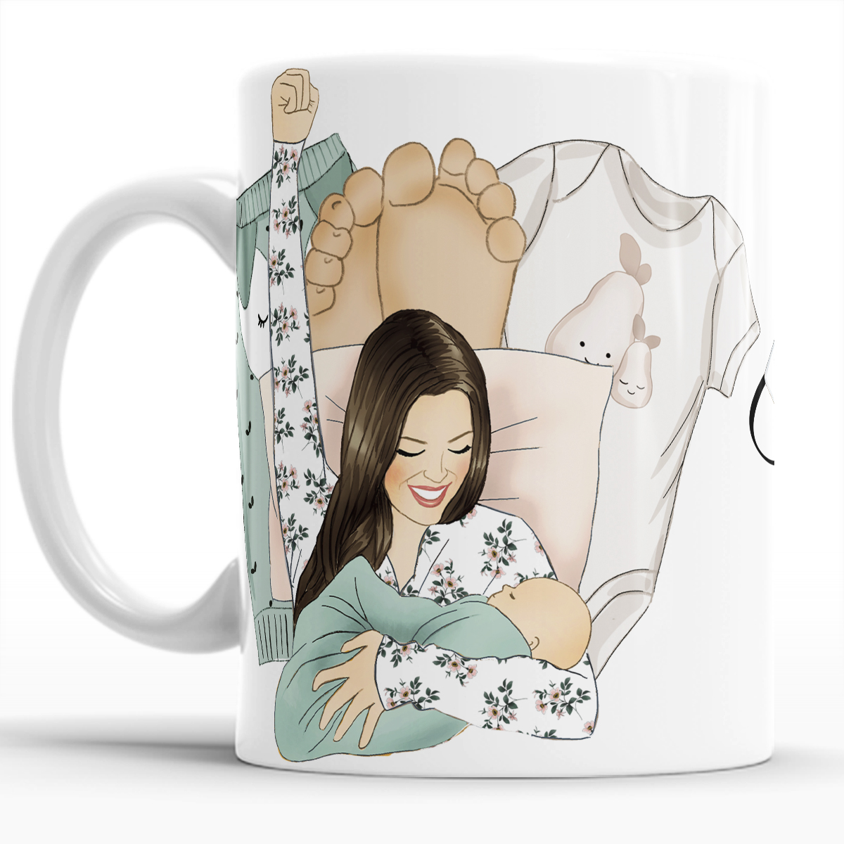 Taza ceramica  Mamá Llena de Cariño y Sonrisas set con 4 piezas