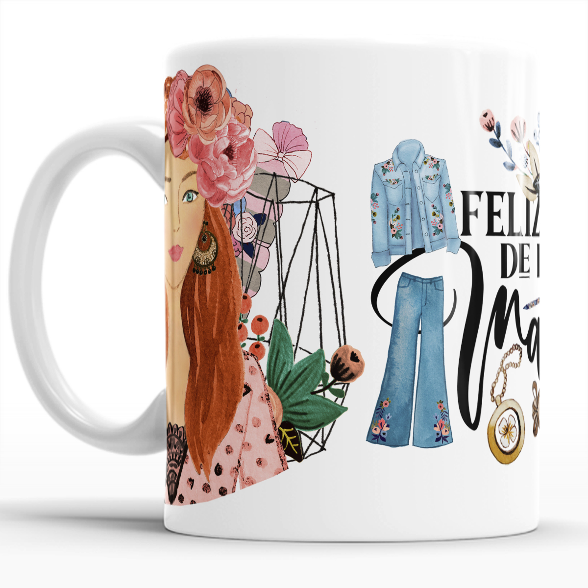 Taza ceramica  Mamá Llena de Cariño y Sonrisas set con 4 piezas