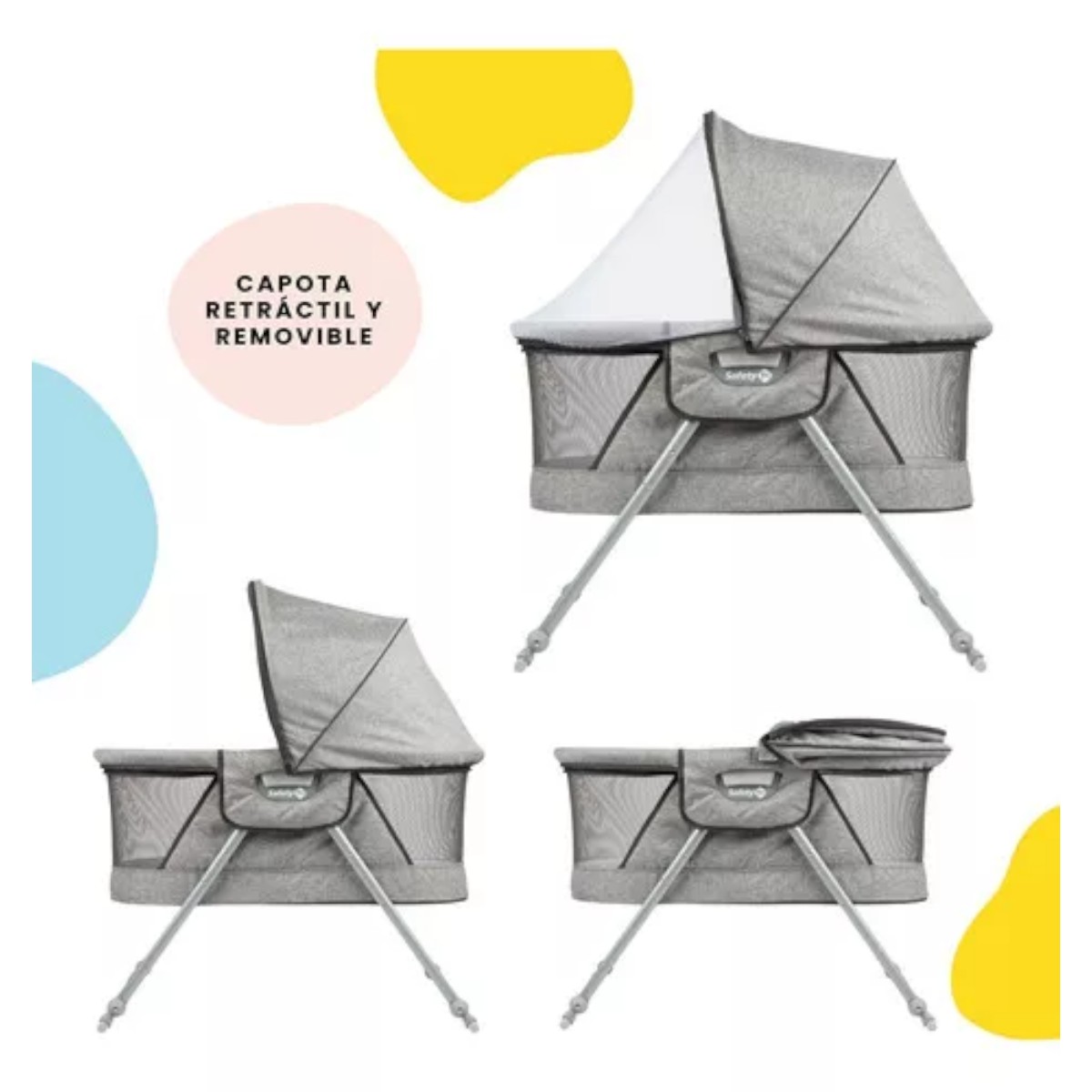 Cuna Moisés Mecedor Safety 1st Nap & Go Color Gris.