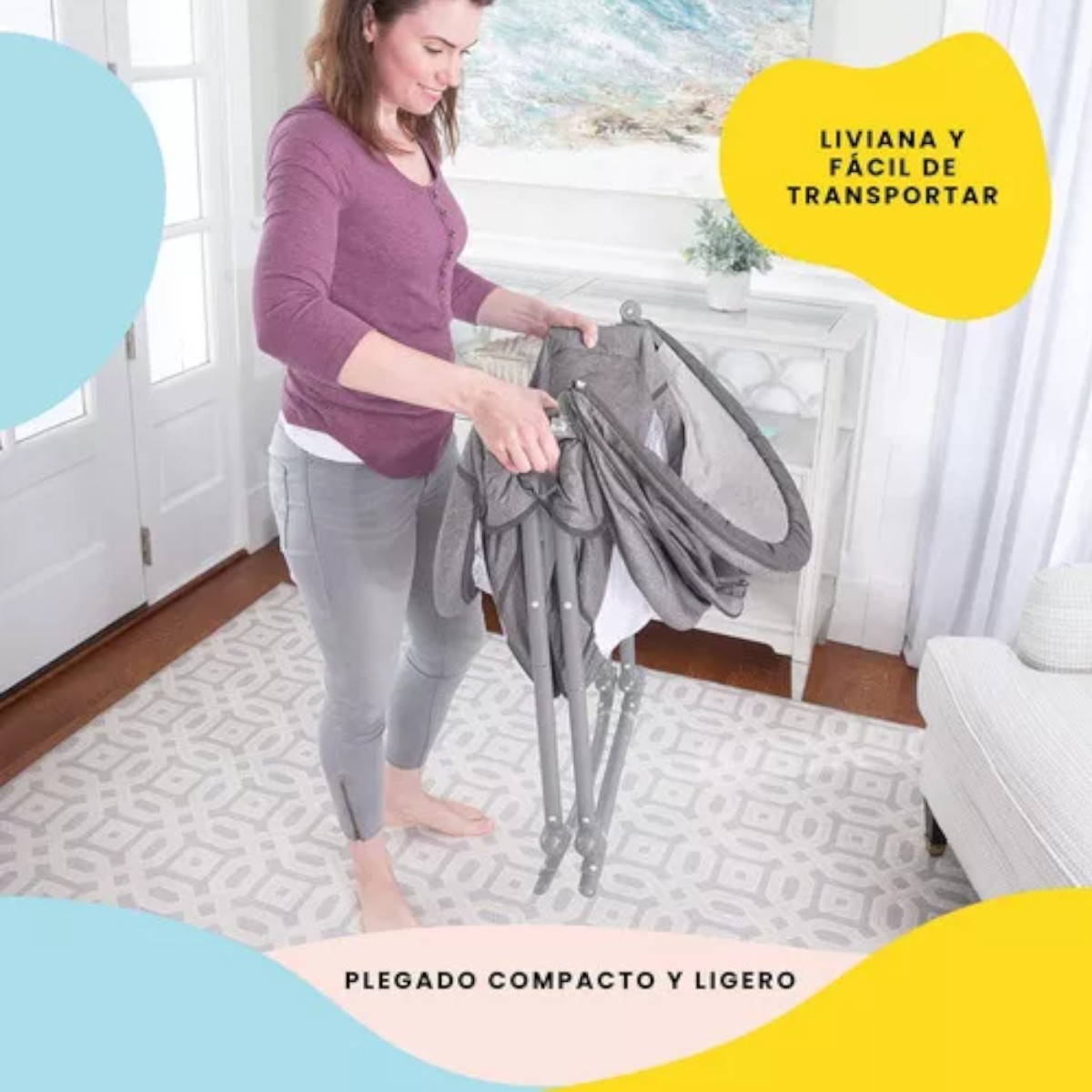 Cuna Moisés Mecedor Safety 1st Nap & Go Color Gris.