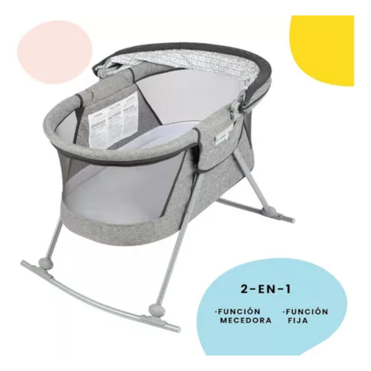 Cuna Moisés Mecedor Safety 1st Nap & Go Color Gris.