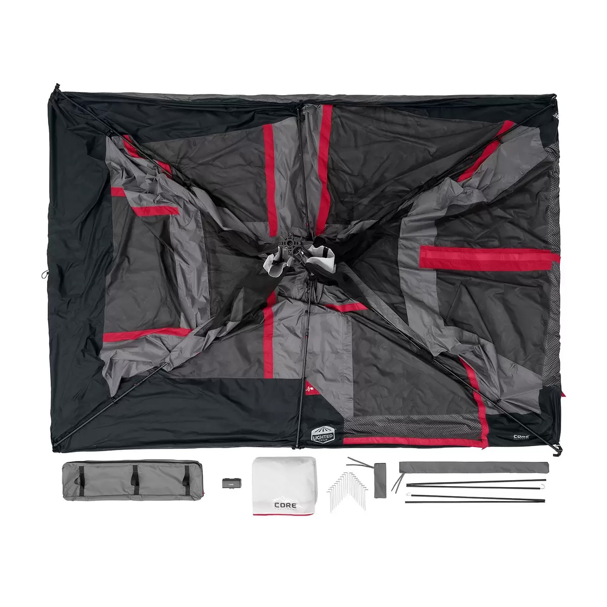 Tienda Casa De Campaña Core 10 Personas Con Iluminación Integrada.