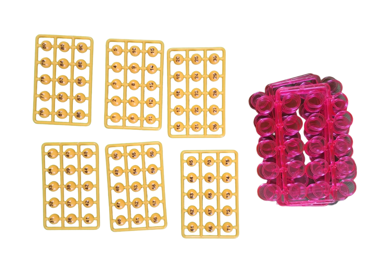 Mini bingo divertido juego de mesa clásico 90 números multicolor