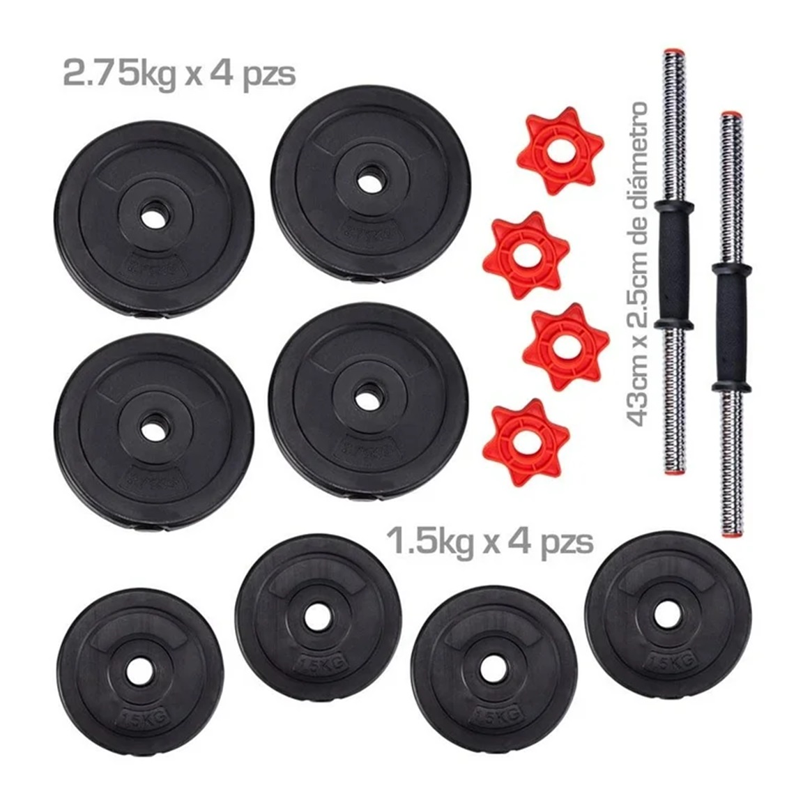 Set de pesas 40 lb set de mancuernas de 18 kg con estuche