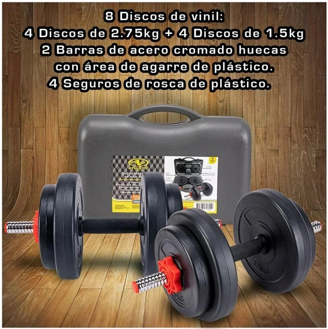 Set de pesas 40 lb set de mancuernas de 18 kg con estuche