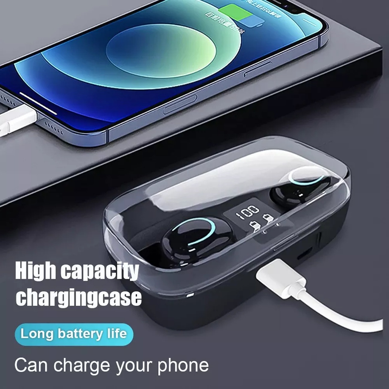 Audífonos Inalámbricos Bluetooth Con Pantalla Digital Led