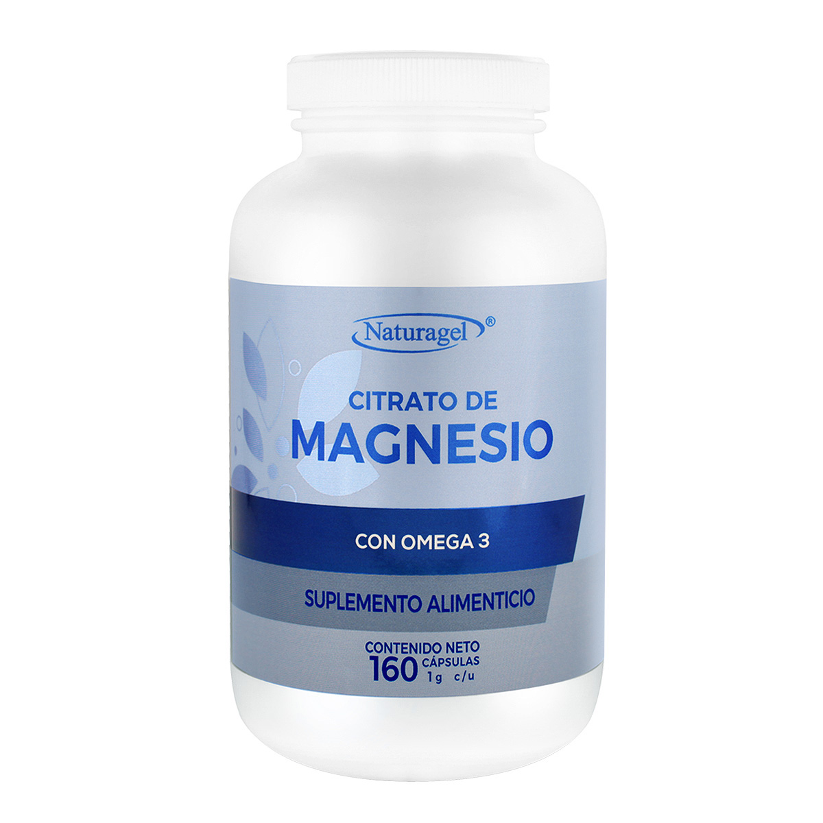 NATURAGEL Citrato de Magnesio con Omega 3 | 160 Cápsulas de 1000mg 