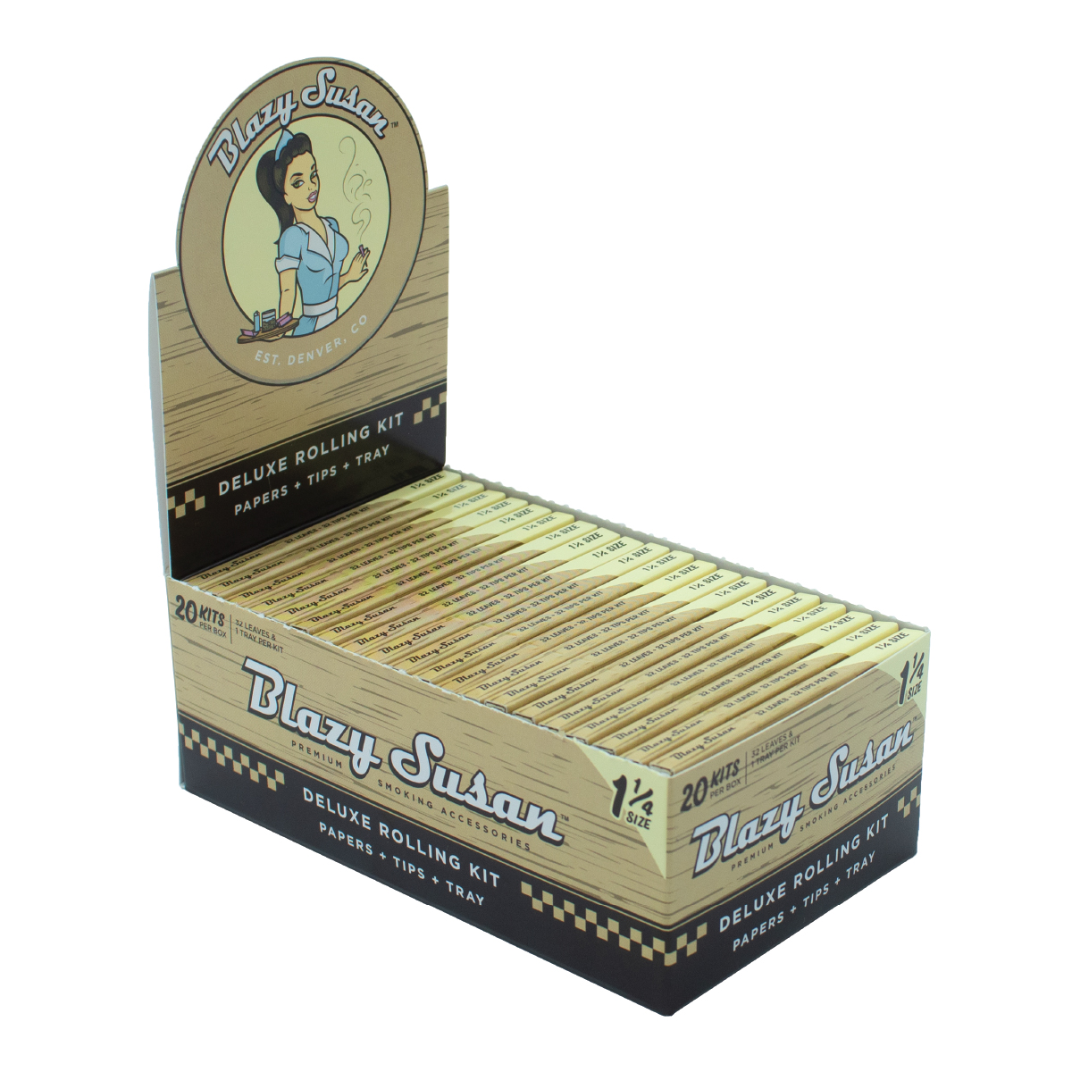 Caja De 20 Paquetes Papel Sin Blanquear 1-1/4 con filtro Blazy Susan