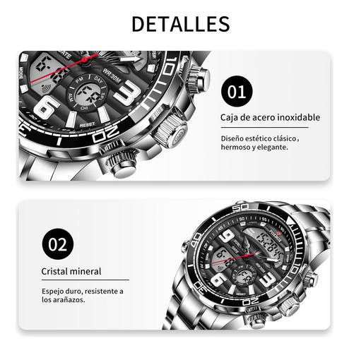 Relojes De Cuarzo Cronógrafo De Acero Inoxidable Foxbox Para