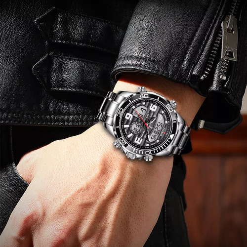 Relojes De Cuarzo Cronógrafo De Acero Inoxidable Foxbox Para