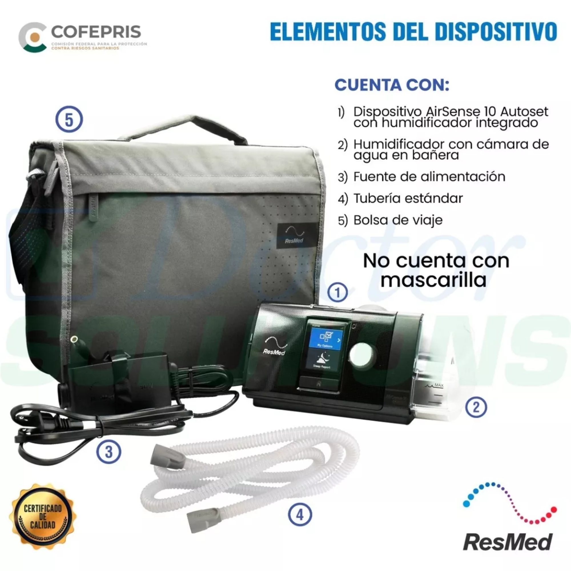 Cpap Fijo Resmed Air Sense 10s Con Humificador