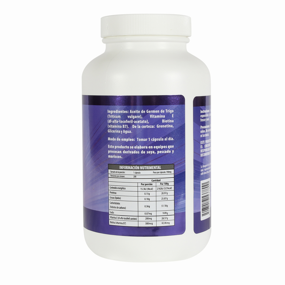 NATURAGEL Biotina Con Vitamina E | 200 Capsulas de 700mg