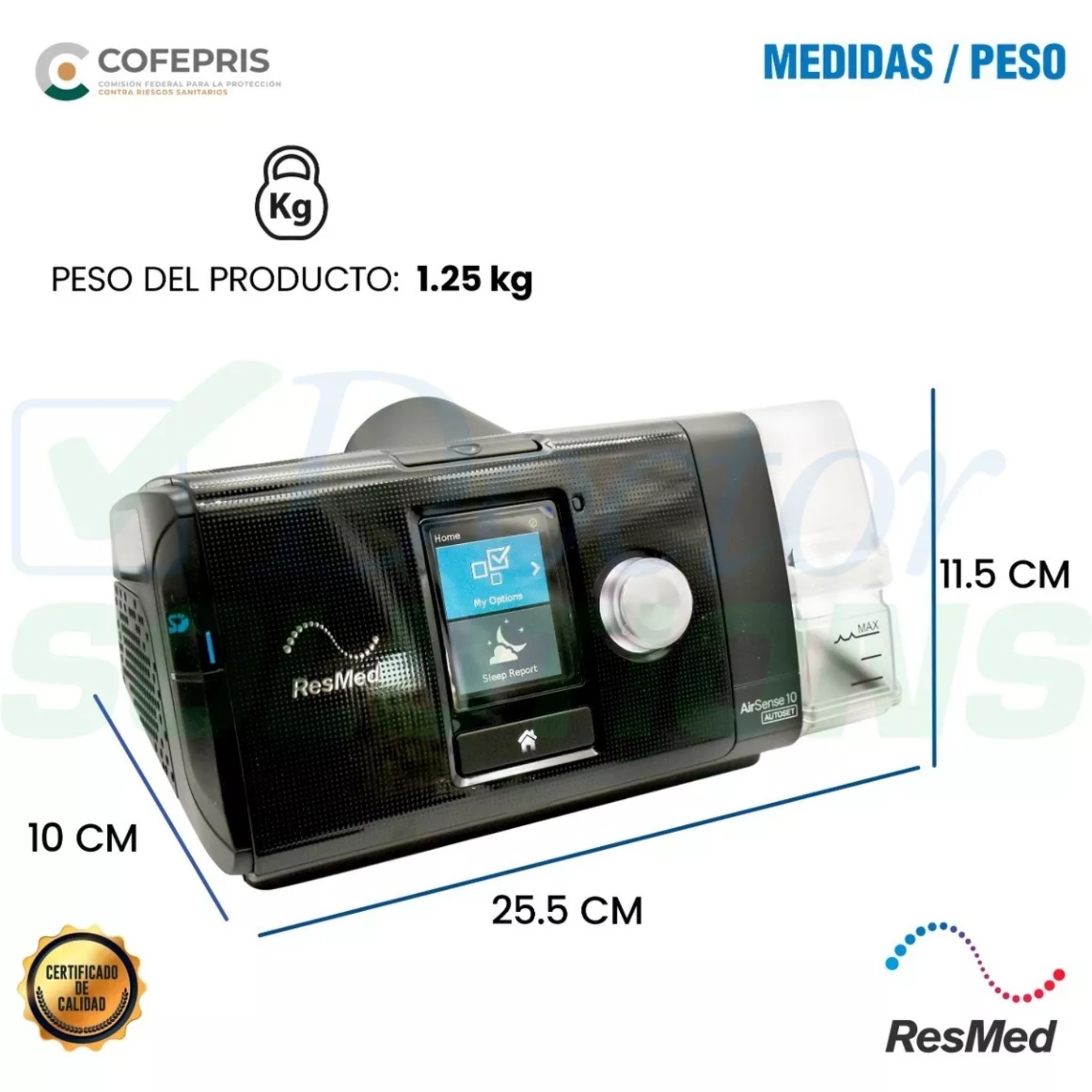 Cpap Fijo Resmed Air Sense 10s Con Humificador