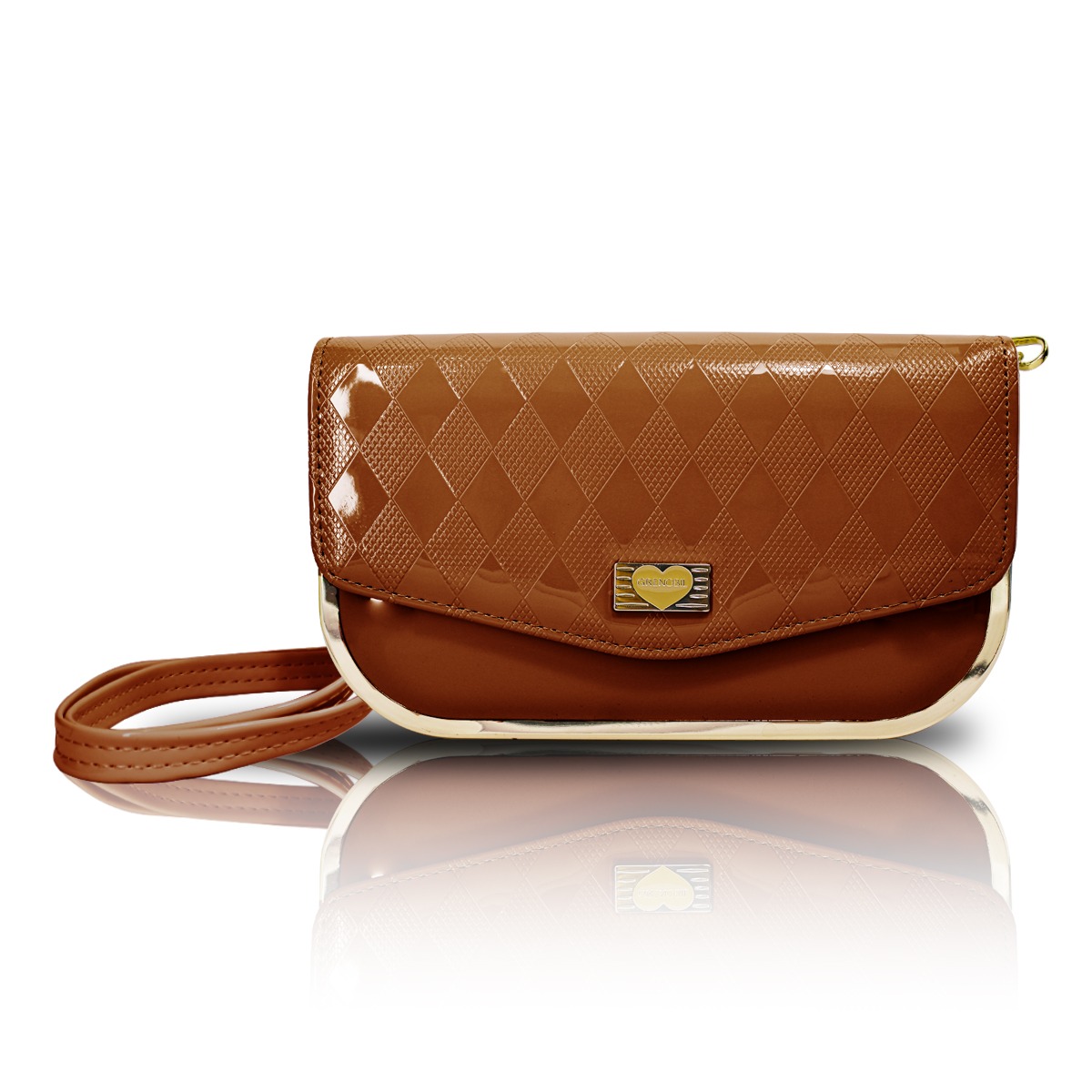 Bolso Cruzado Tipo Crossbody De Mujer Con Monedero Marron .