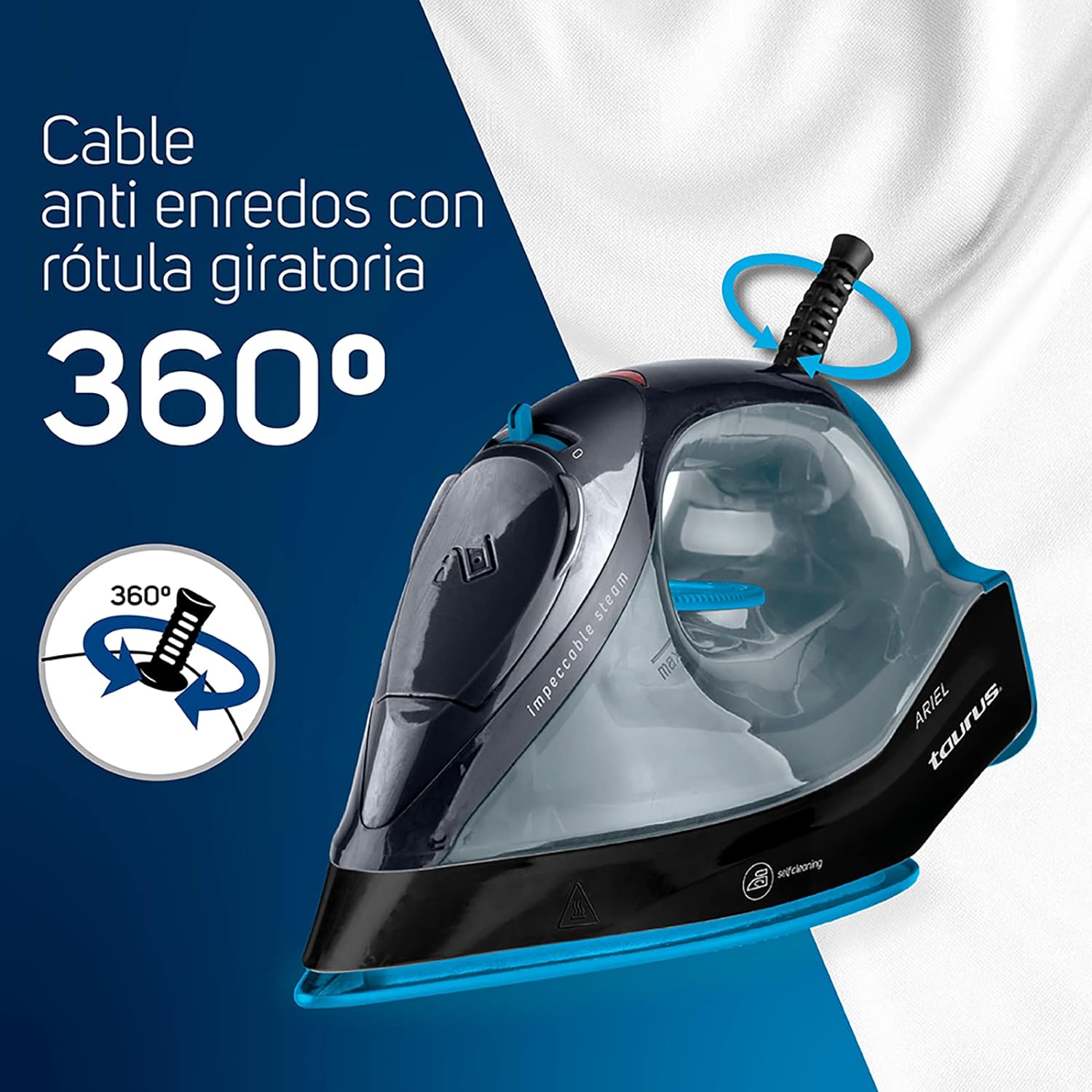 Plancha de vapor antiadherente 1200 watts ariel taurus.