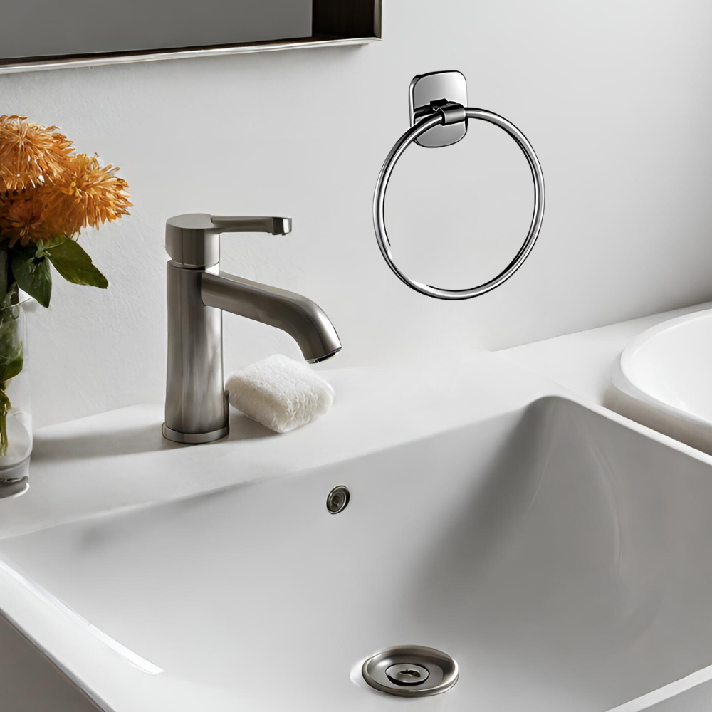 Set de Accesorios para Baño de 6 Piezas en Zinc - Incluye Toallero, Gancho, Jabonera, Portarrollos, Portavasos y Toallero Anillo - Acabado Cromado Elegante, Fácil Instalación.