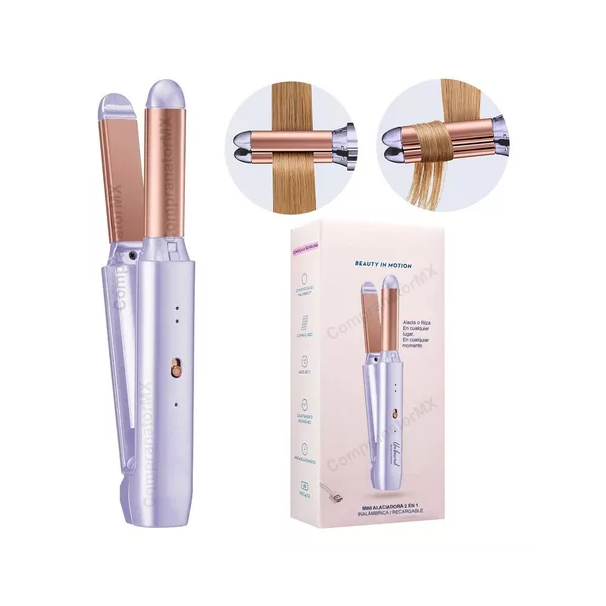 Plancha Para Cabello Conair Cr300 Mini 2 En 1 Inalámbrica Color Rosa