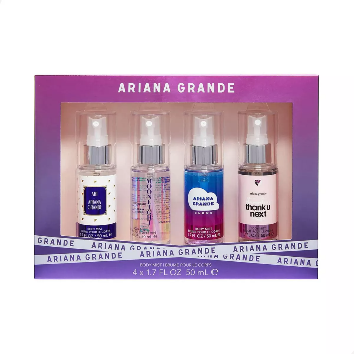 Set Ariana Grande Body Mist Spray 4 Fragancias Bruma Corporal Pocket Gift 