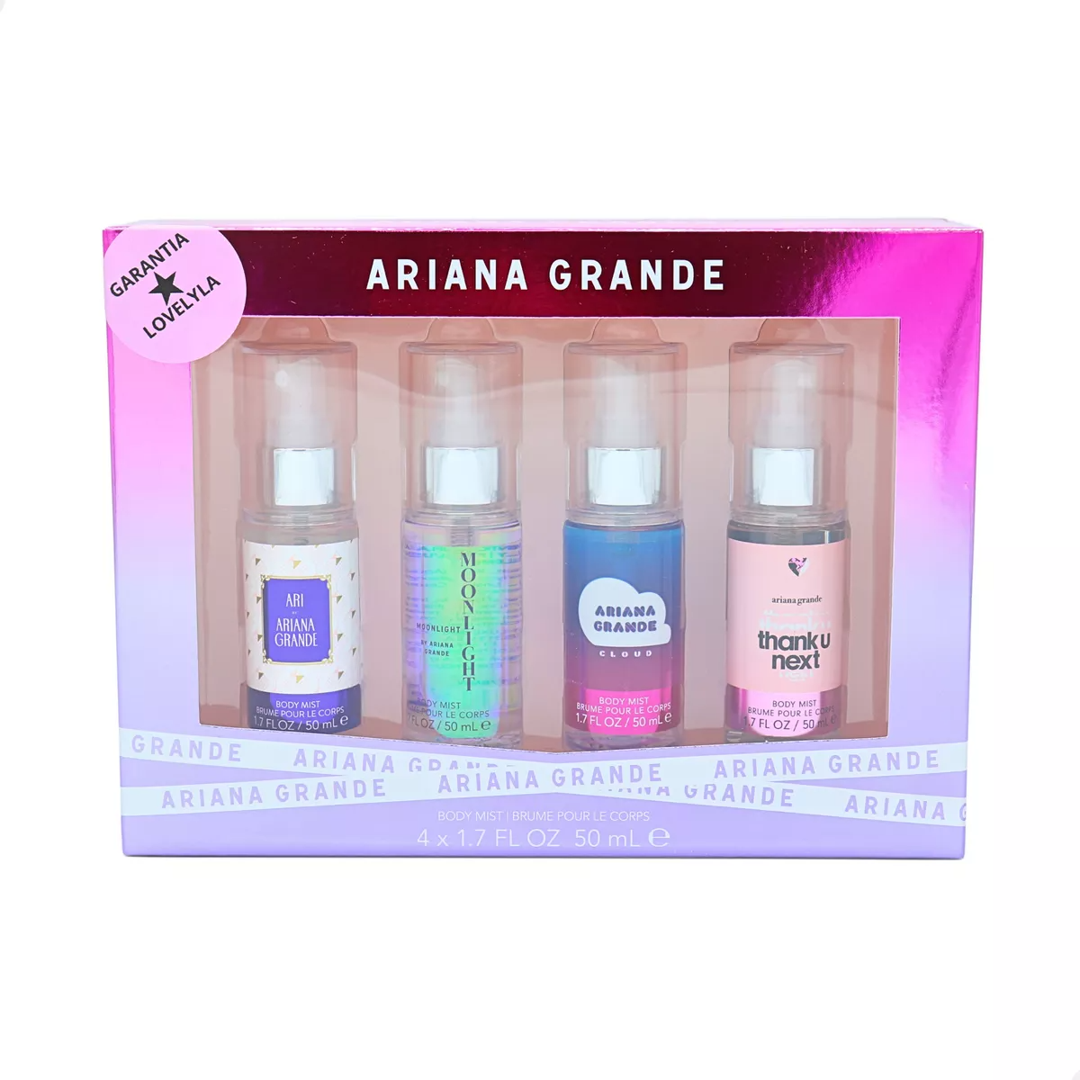 Set Ariana Grande Body Mist Spray 4 Fragancias Bruma Corporal Pocket Gift 