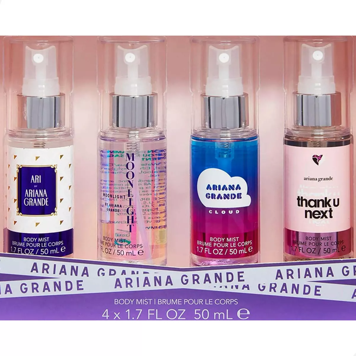 Set Ariana Grande Body Mist Spray 4 Fragancias Bruma Corporal Pocket Gift 