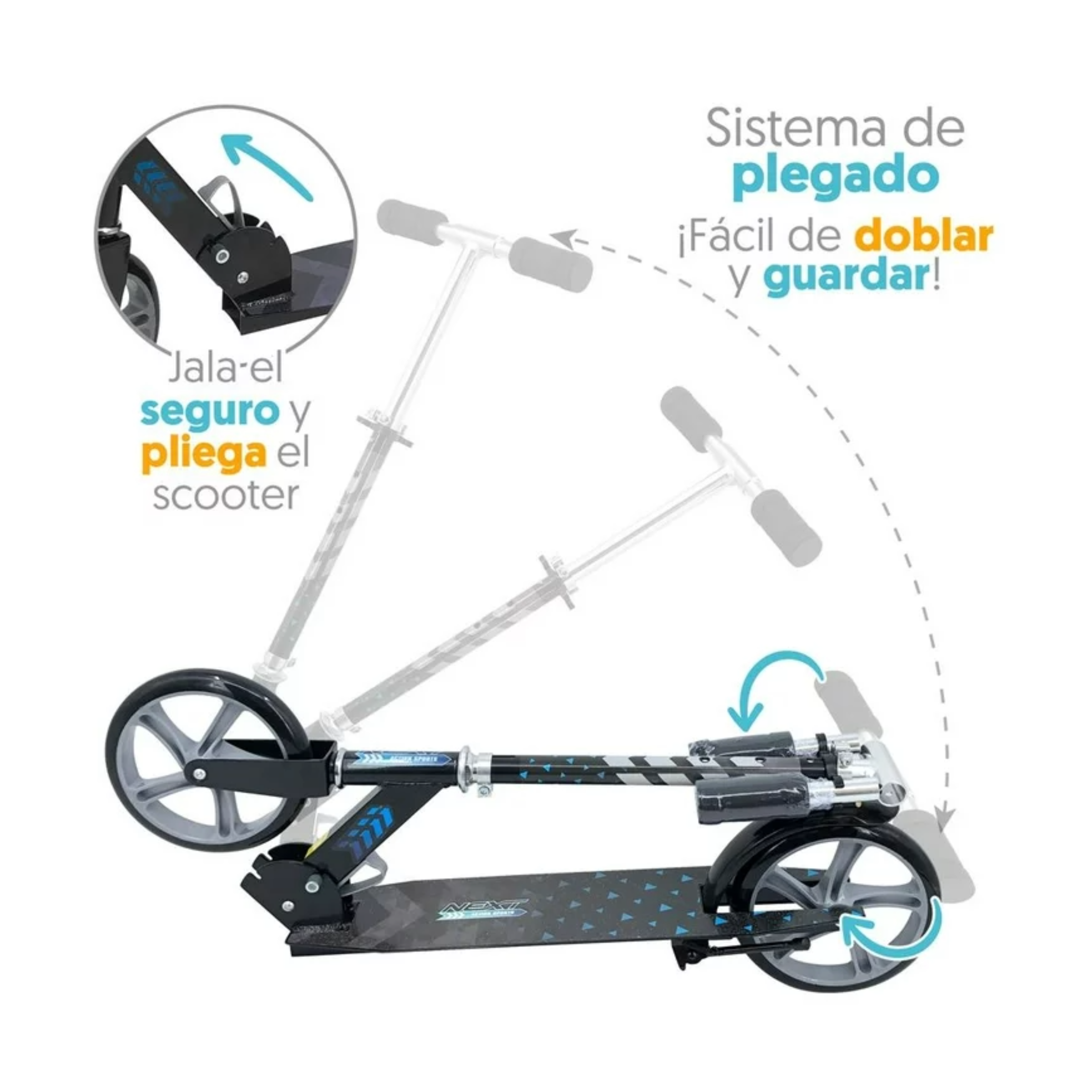 Next Pro Scooter Aluminio Negro Ruedas 200mm 2m Sfwnb