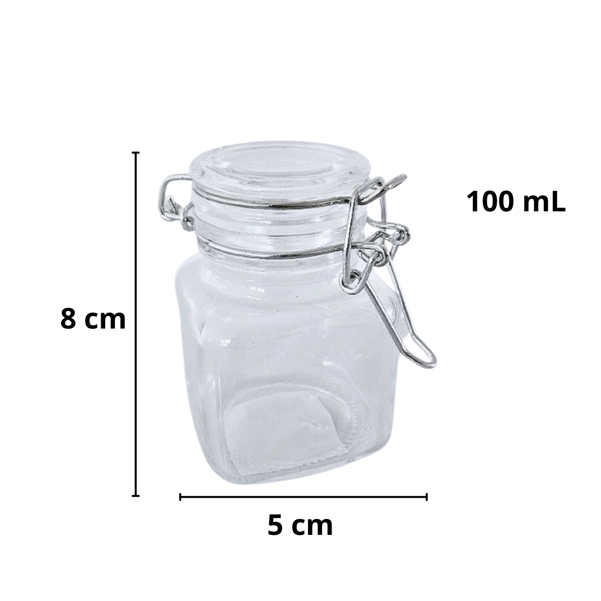6 Frascos De Vidrio Recipiente Hermético 100ml Con Broche.