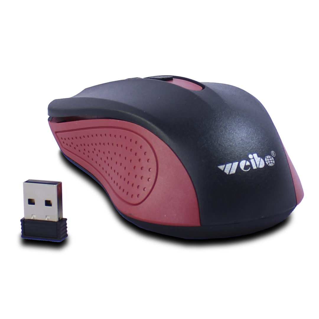 Mouse Rojo Gamer Inalambrico Weibo Sensor Optico Dpi 3200 Ajustable