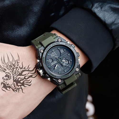 Reloj Multifunción Militar Resistente Al Agua Para Hombre