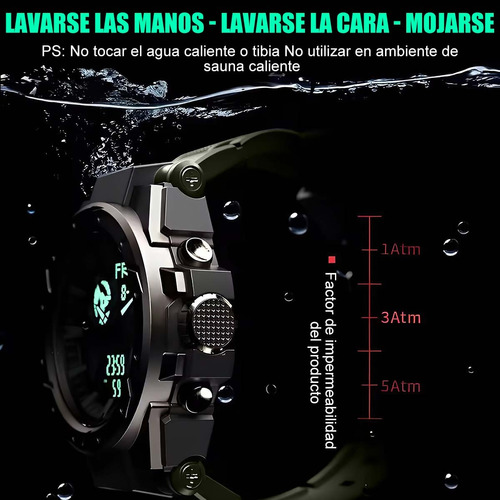 Reloj Multifunción Militar Resistente Al Agua Para Hombre