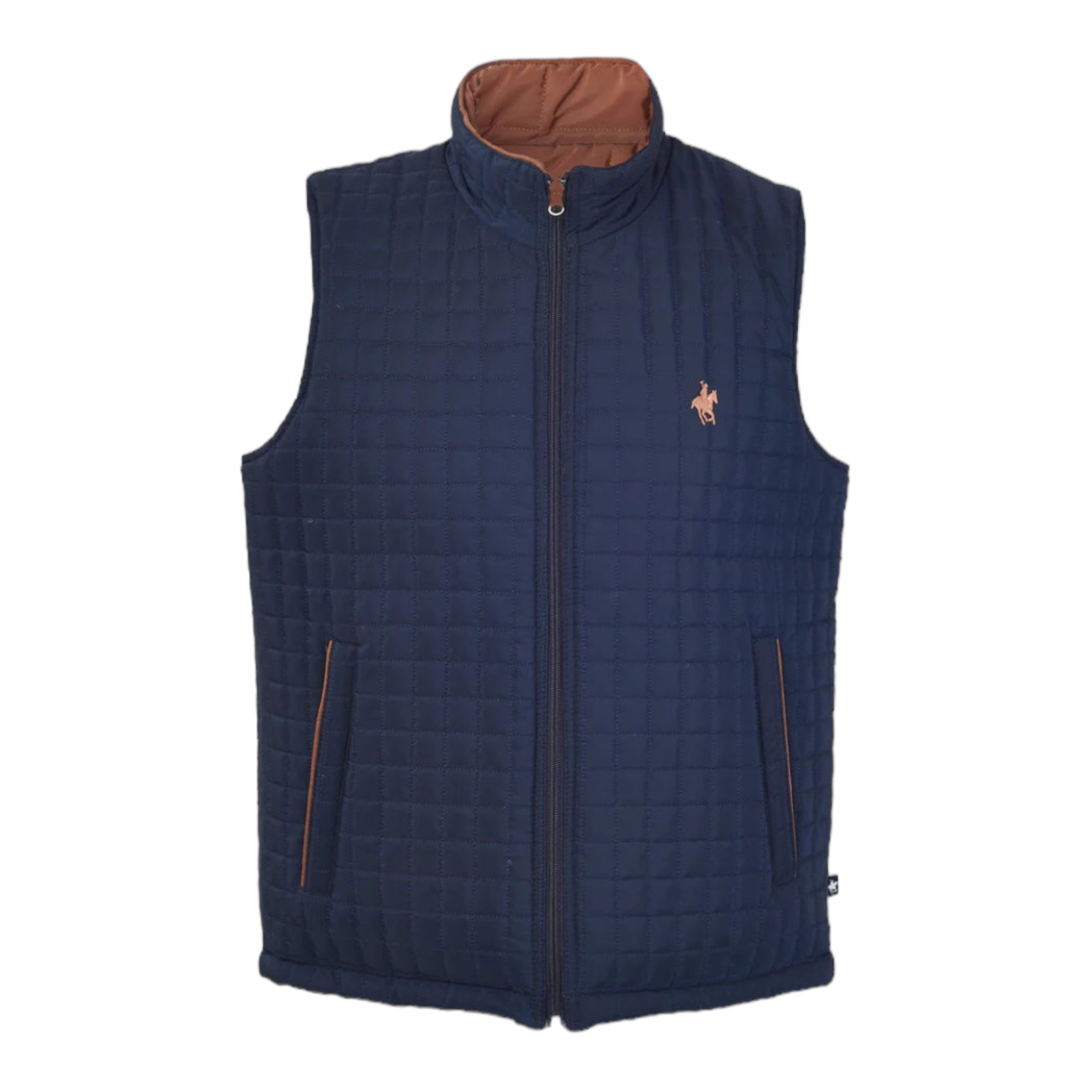 Chaleco Doble Vista Marino/ Marrón Capitonado Polo Team