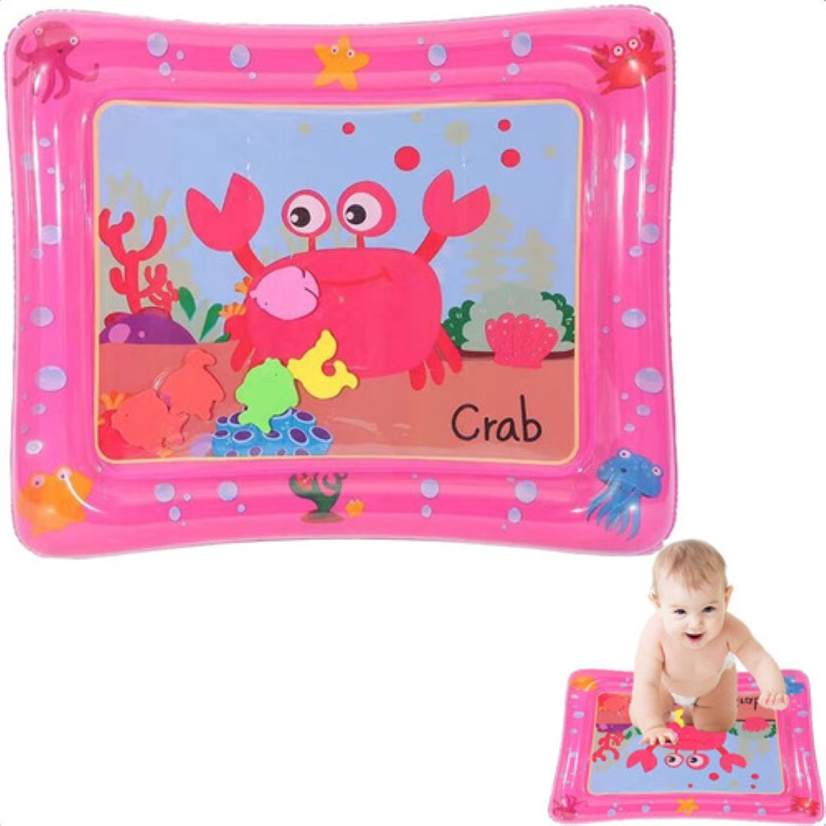 "Cojín Agua Inflable Bebé Estimulació Temprana Alfombra Diseo Rosa "