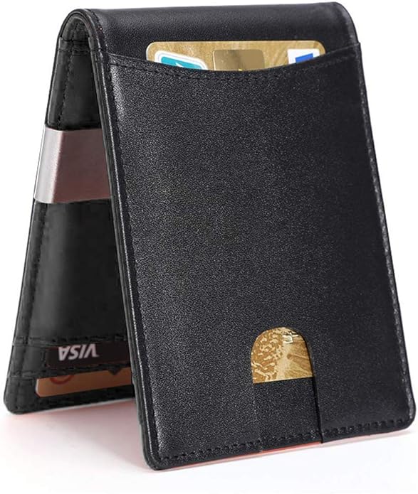 A Carteras para Hombre RFID que Bloquean el Dinero Clip de Doble