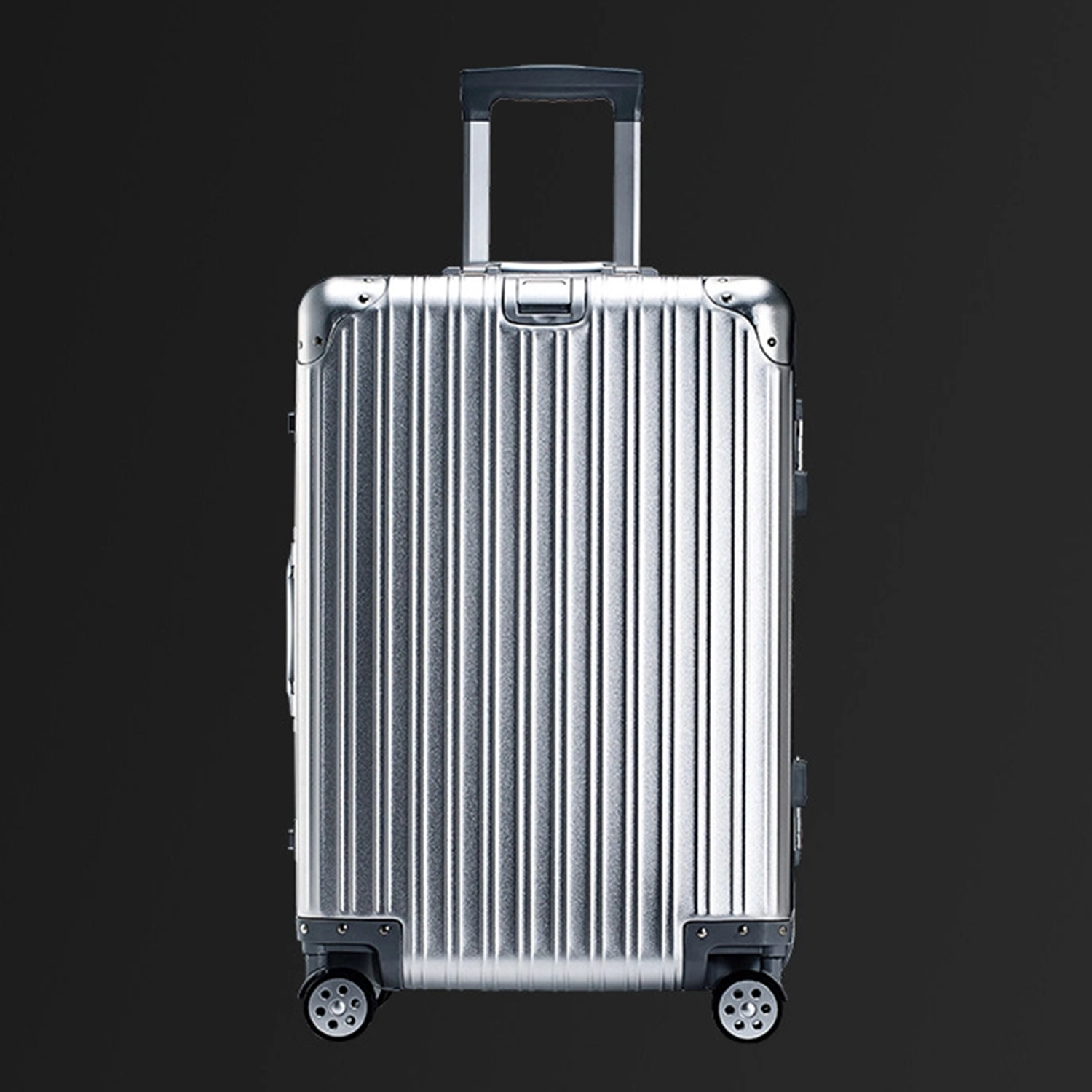 Set de 3x Maletas para Viaje: Carry On 20", Documentada 29" y Bolsa de Cosmeticos 6" Minimalista & Elegante de Aluminio Vom Wald®.