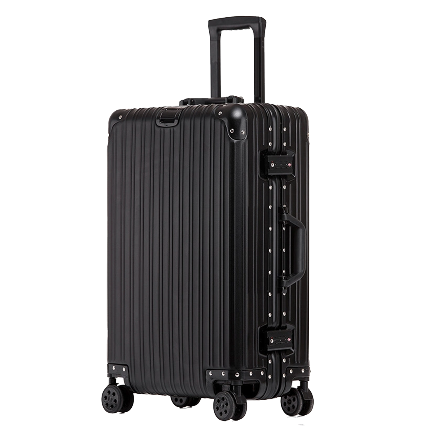 Set de 3x Maletas para Viaje: Carry On 20", Documentada 29" y Bolsa de Cosmeticos 6" Minimalista & Elegante de Aluminio Vom Wald®.