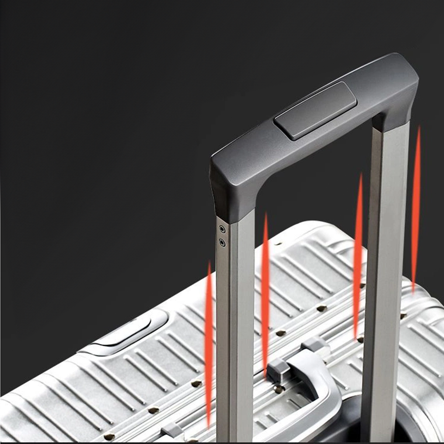 Set de 3x Maletas para Viaje: Carry On 20", Documentada 29" y Bolsa de Cosmeticos 6" Minimalista & Elegante de Aluminio Vom Wald®.