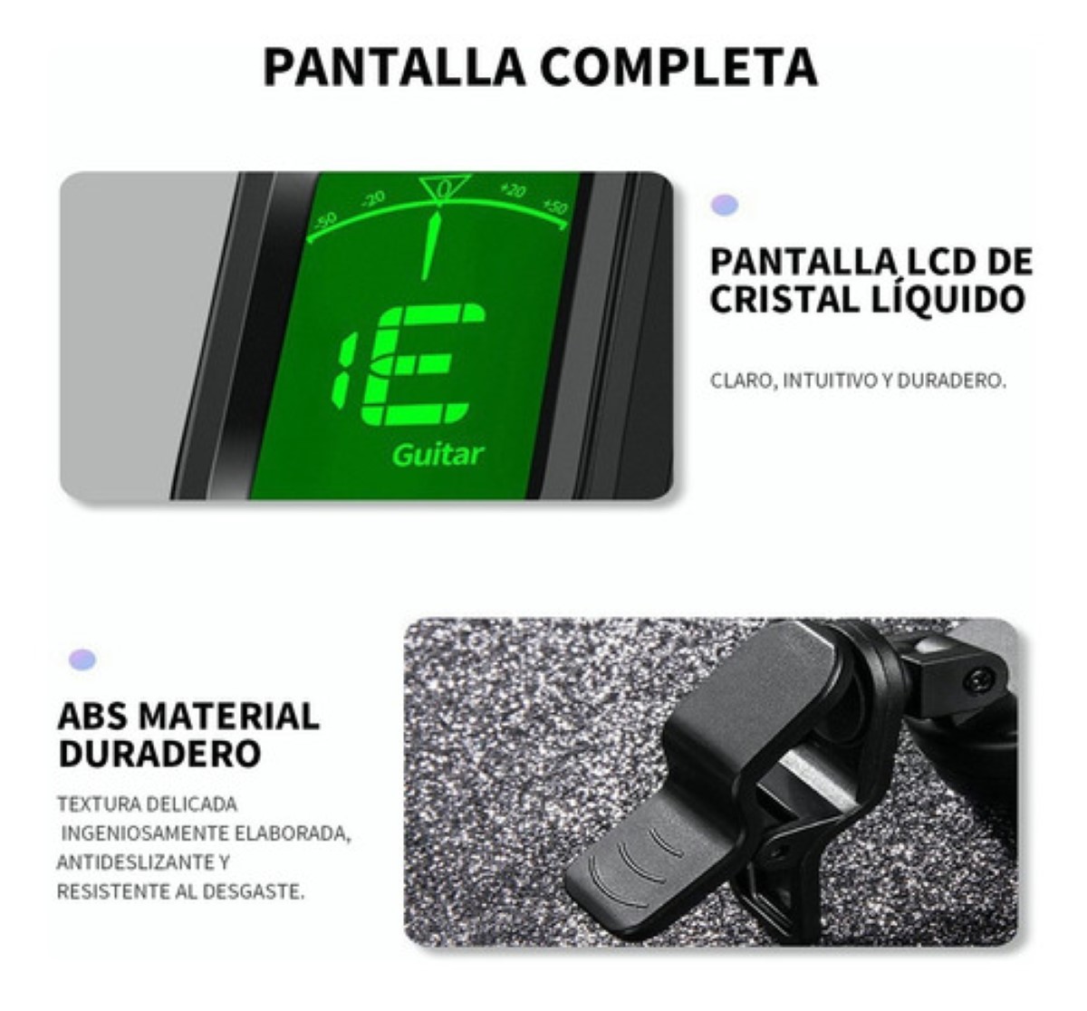 "Afinador Digital Con Clip Para Guitarra Bajo Ukelele Violín "