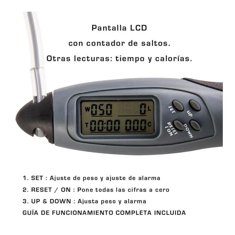 Cuerda para saltar con contador digital.