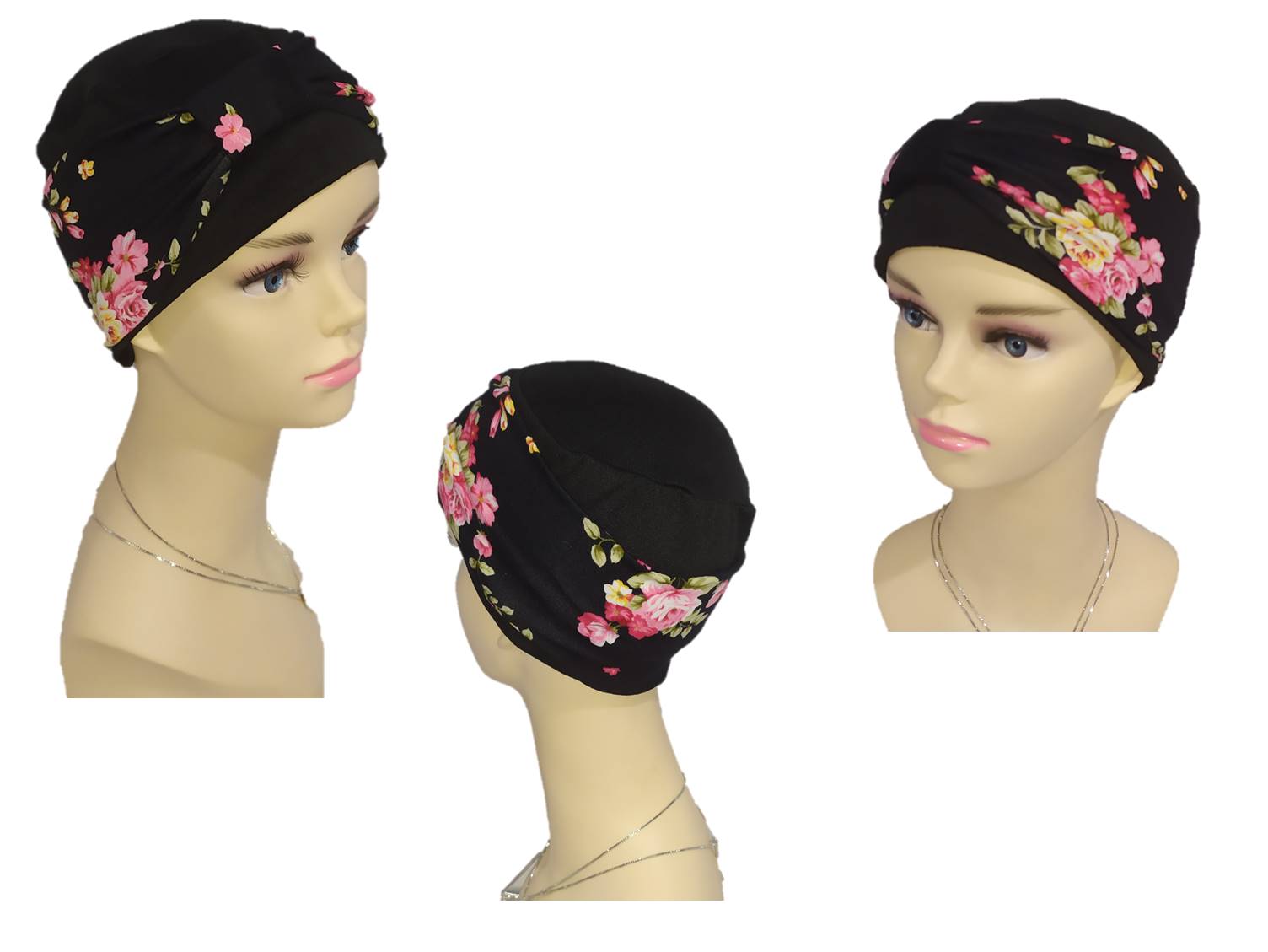 Gorros para Mujer tipo turbante en algodón seda (Set 6 piezas). Oncológicos, alopecia, Moda, Elegantes 