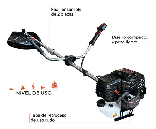 Desbrozadora desmalezadora 52cc Takashi DT52K - Color Negro