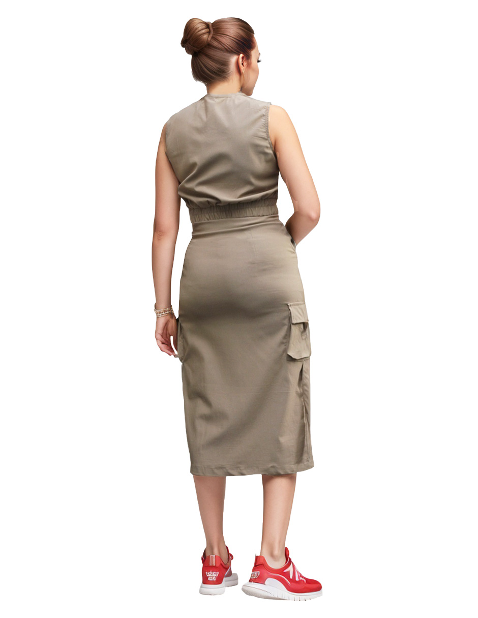 Conjunto casual falda y chaleco cargo Miss Mia para mujer