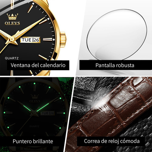 Reloj Hombre Original Impermeable Cuarzo Luminoso Olevs 6898