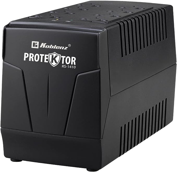 Koblenz REGULADOR RS-1410, 1410 VA / 700 Watts (SUSTITUTO del RE-110) 8 Cont REGULADOS Y ATERRIZADOS, DESC EN Alto Voltaje, Interruptor EN Encendido Y APAG DE Uso RUDO, 108-132 V