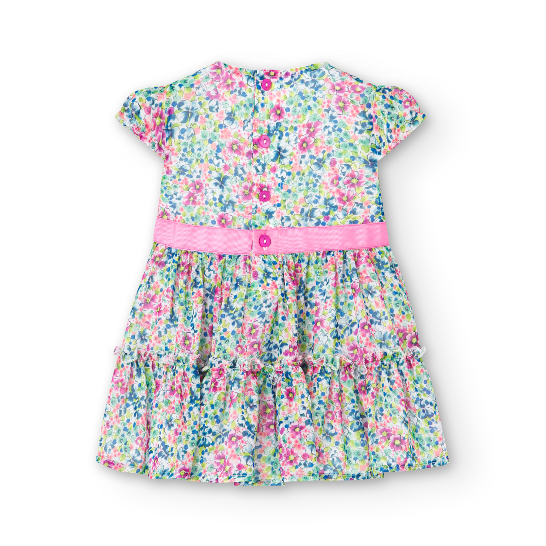 Vestido De Gasa Con Estampado Floral Para Niña BOBOLI