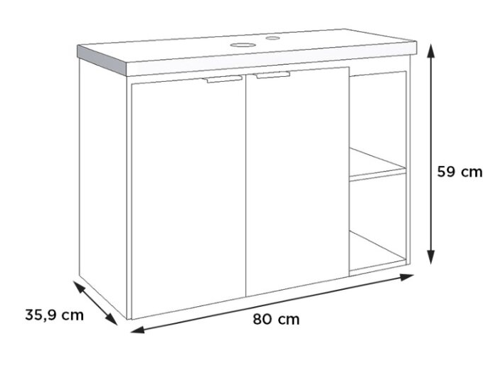 MUEBLE BAÑO ASTER 80 GRIS MODELO 102430