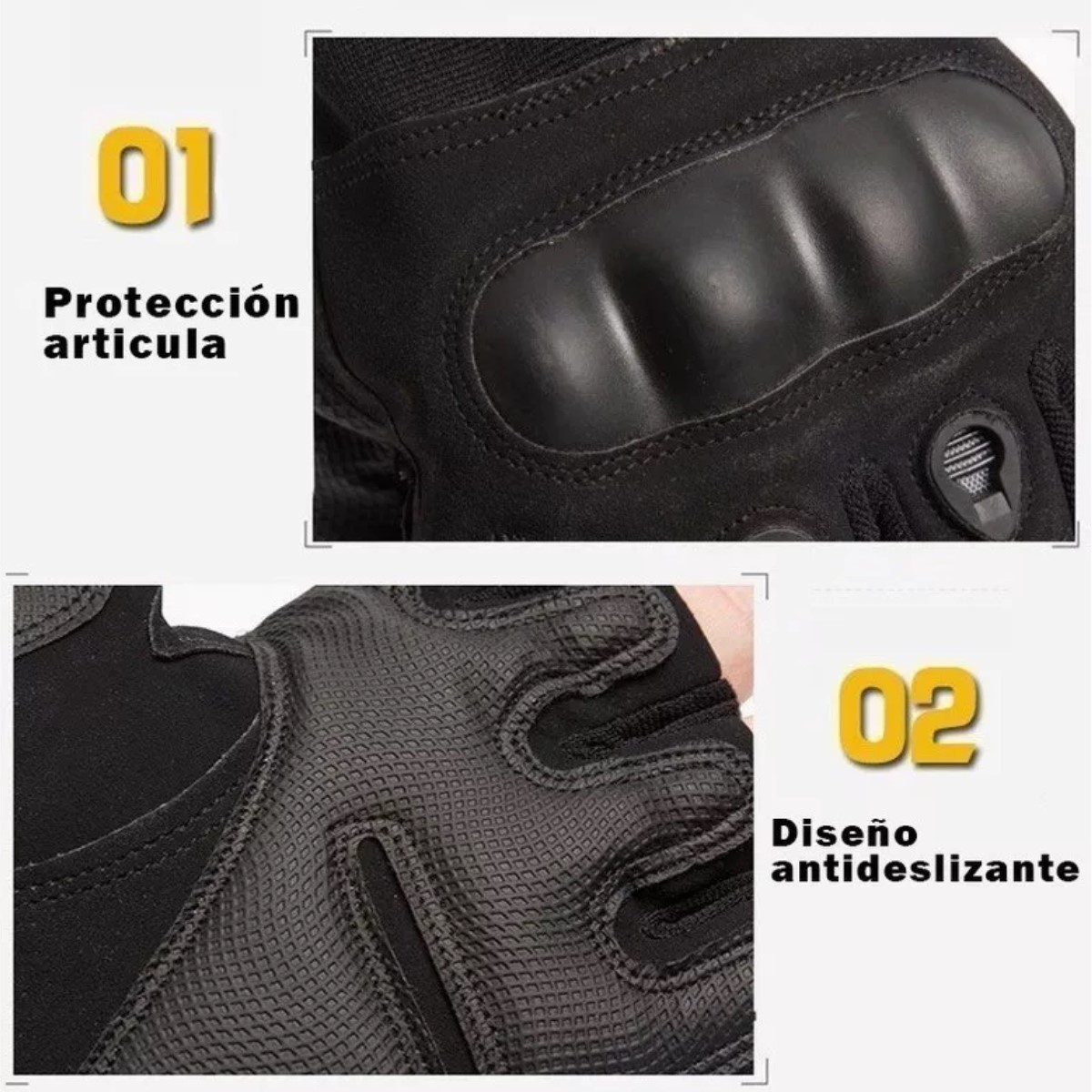 Guantes negro sin dedos deportes mano moto bici carreras tela auto protección táctico deporte poli