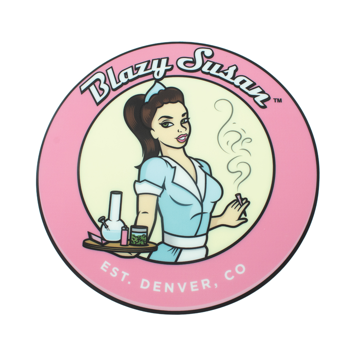 Charola Giratoria de Abedul Birch Blazy Susan con Accesorios Rosas