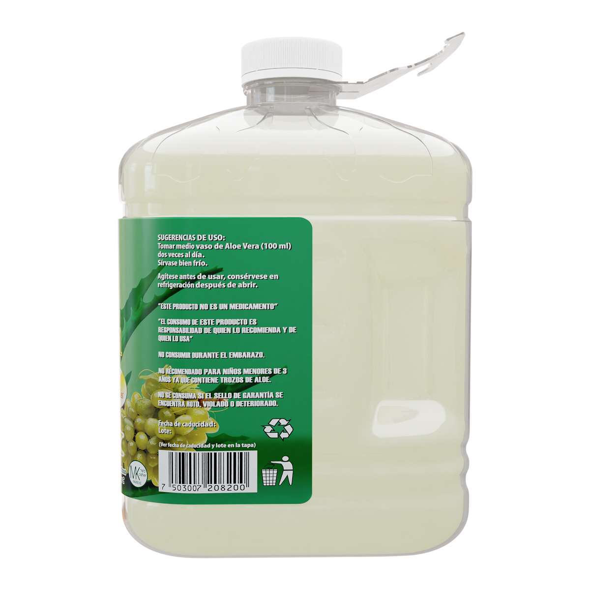 Jugo de Aloe Vera 3.78L BEST HEATLH con trocitos de sábila y doble pulpa