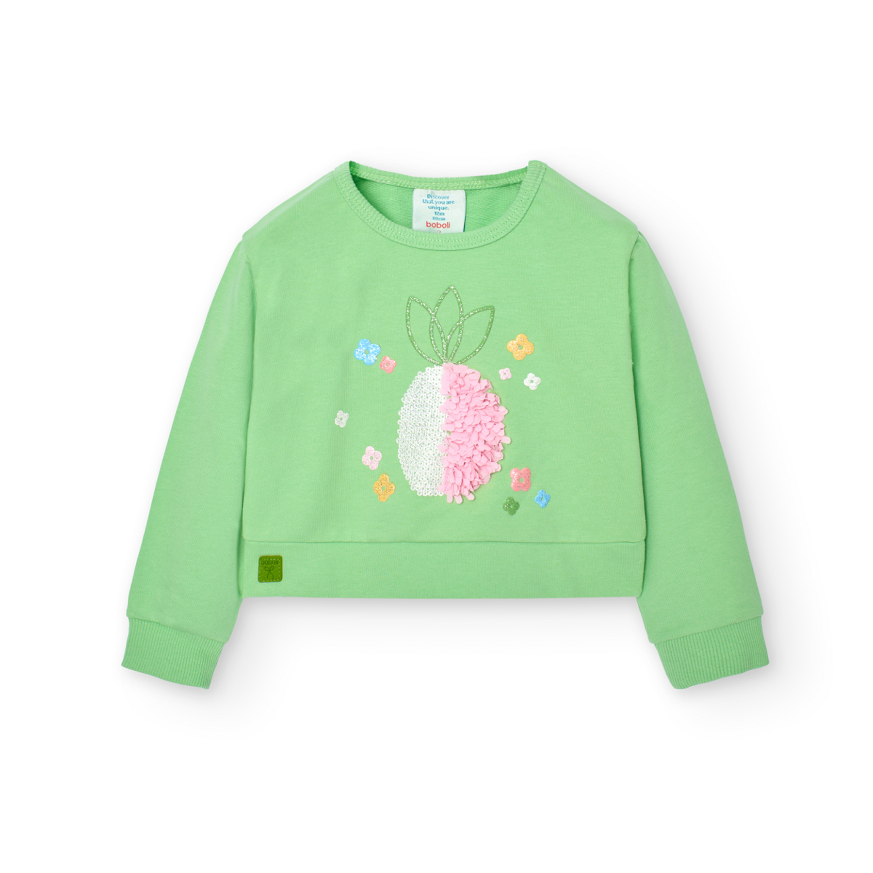 Sudadera De Felpa Para Niña En Color Verde BOBOLI