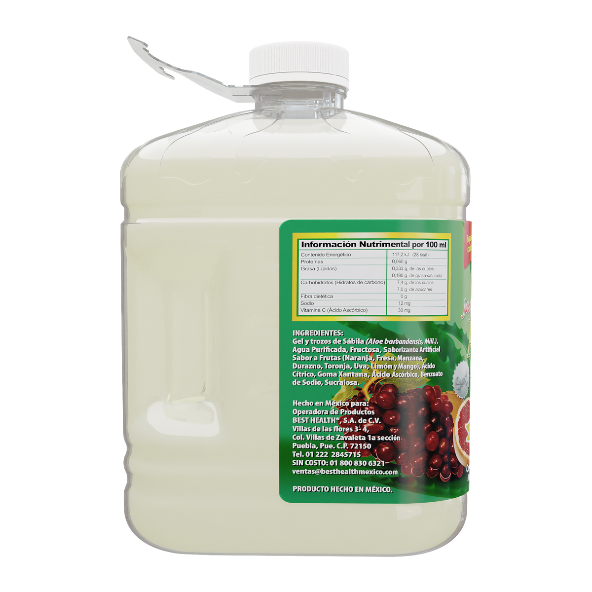 Jugo de Aloe Vera 3.78L BEST HEATLH con trocitos de sábila y doble pulpa
