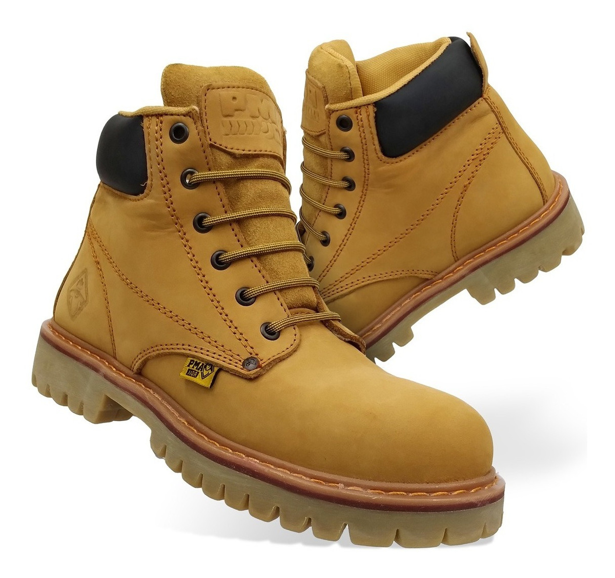 Bota De Trabajo Industrial Pma 136 Sin Casquillo Buck Miel.